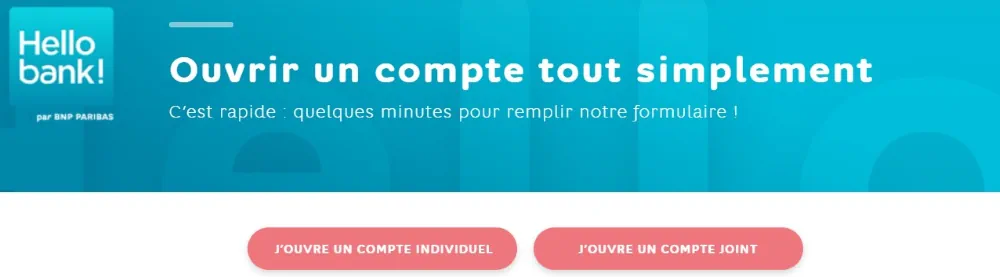 Ouvrir un compte Hello bank! bouton